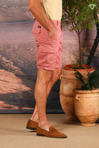 Chile men's cargo bermuda shorts in stretch satin slim fit ①