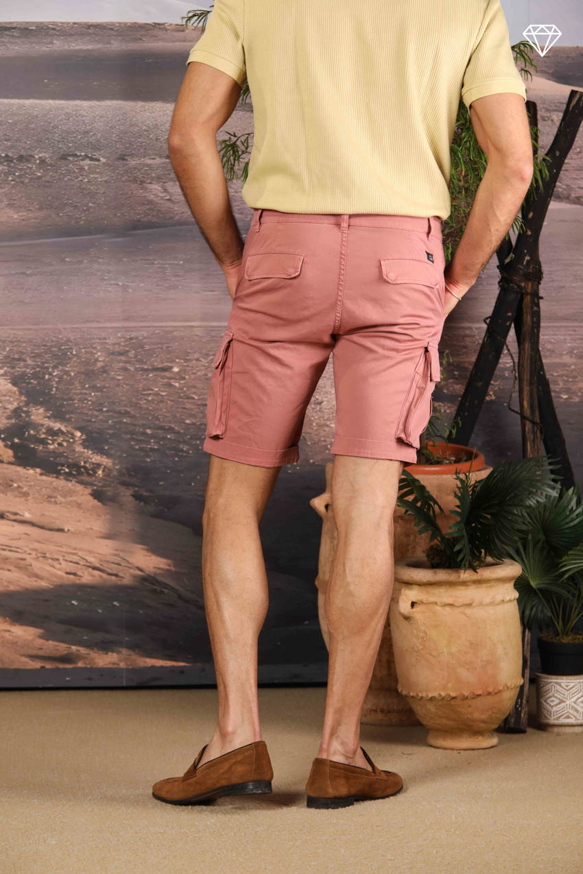 Chile men's cargo bermuda shorts in stretch satin slim fit ①