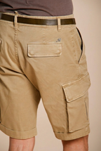 Chile men's cargo bermuda stretch satin slim fit ①