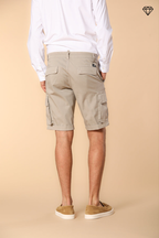 Chile bermuda cargo uomo in raso stretch slim fit ①