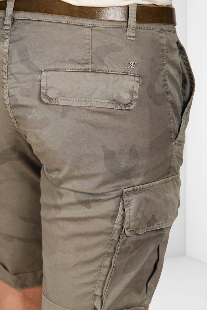 Chile men's cargo bermuda camouflage print twill slim fit ①