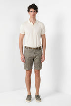 Chile men's cargo bermuda camouflage print twill slim fit ①