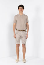 Chile men's cargo bermuda in camouflage print twill slim fit ①