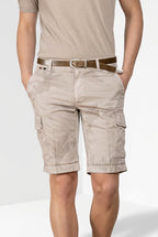 Chile men's cargo bermuda in camouflage print twill slim fit ①