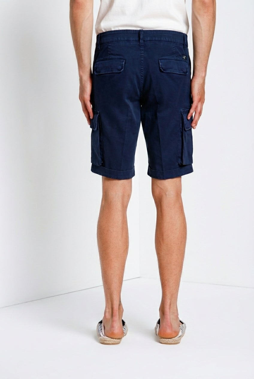 Chile men's cargo bermuda satin stretch slim fit ①