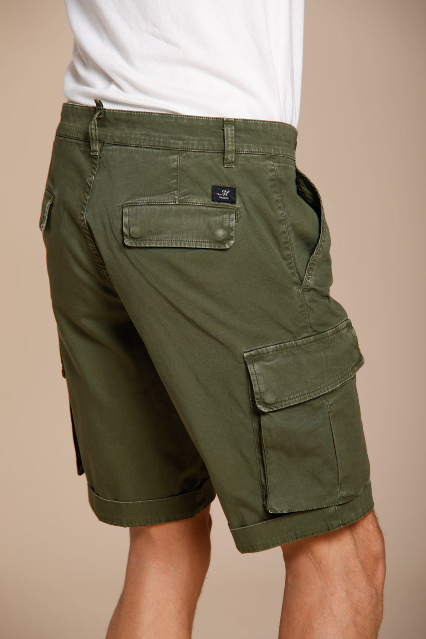 Chile bermuda cargo uomo in raso stretch slim fit ①