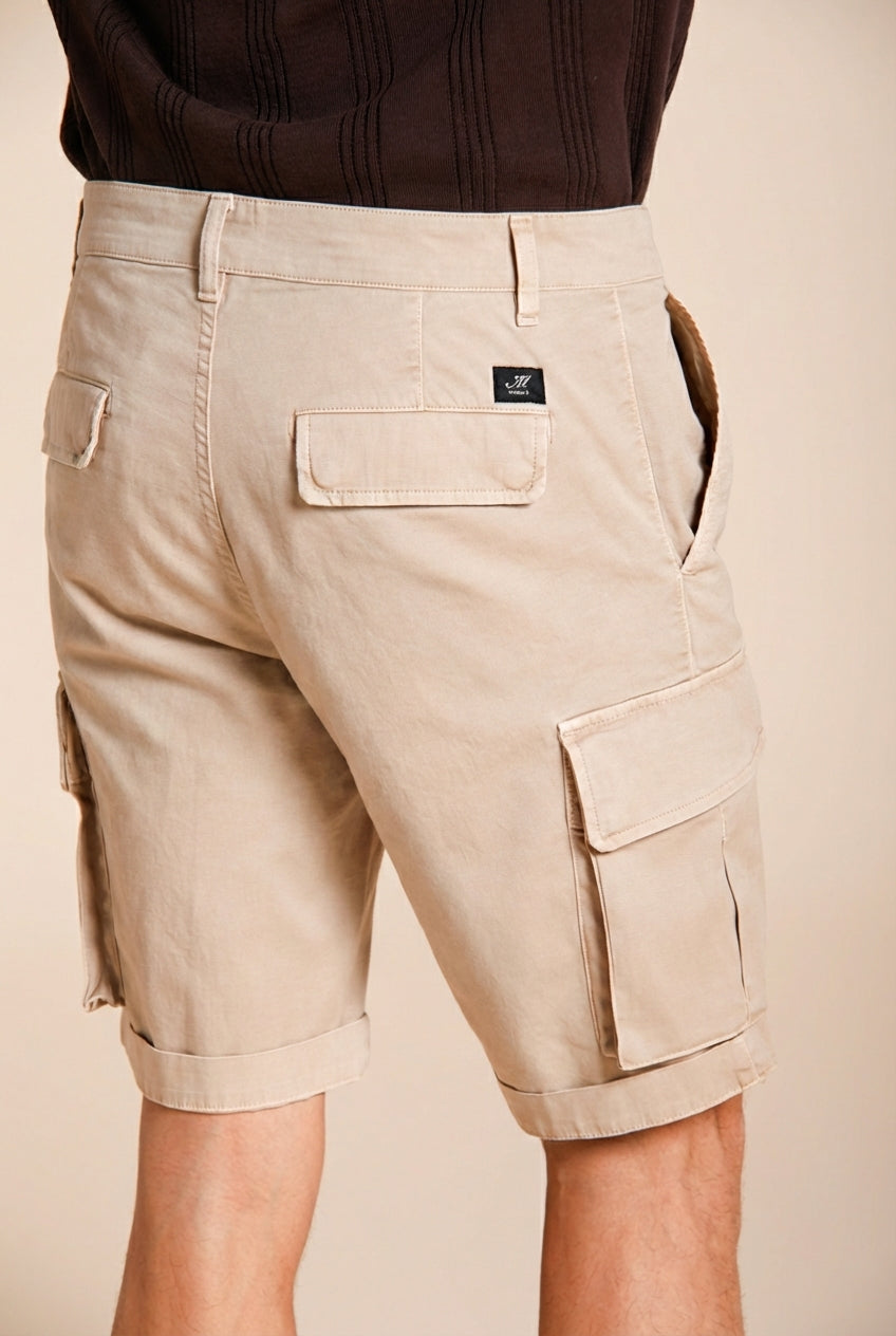 Chile men's cargo bermuda in stretch satin slim fit ①