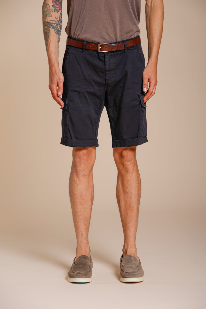 Chile men's cargo bermuda in stretch satin slim fit ①