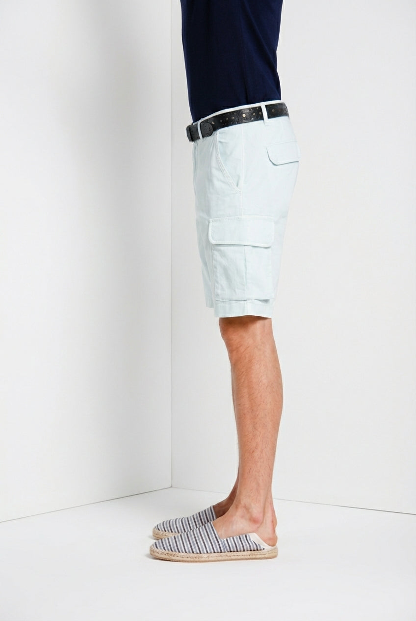 Chile men's cargo bermuda in stretch satin slim fit ①