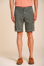 Chile men's cargo bermuda in stretch satin slim fit ①