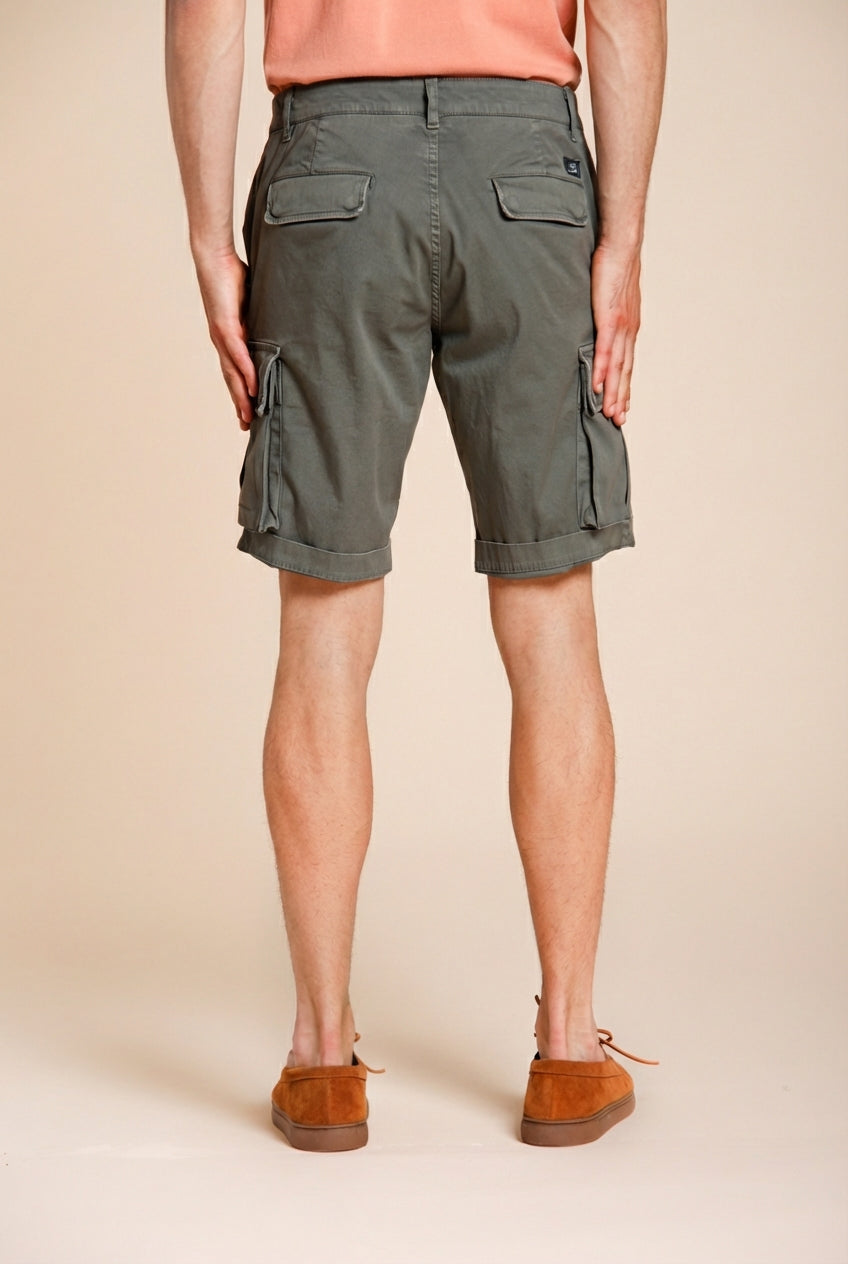 Chile men's cargo bermuda in stretch satin slim fit ①