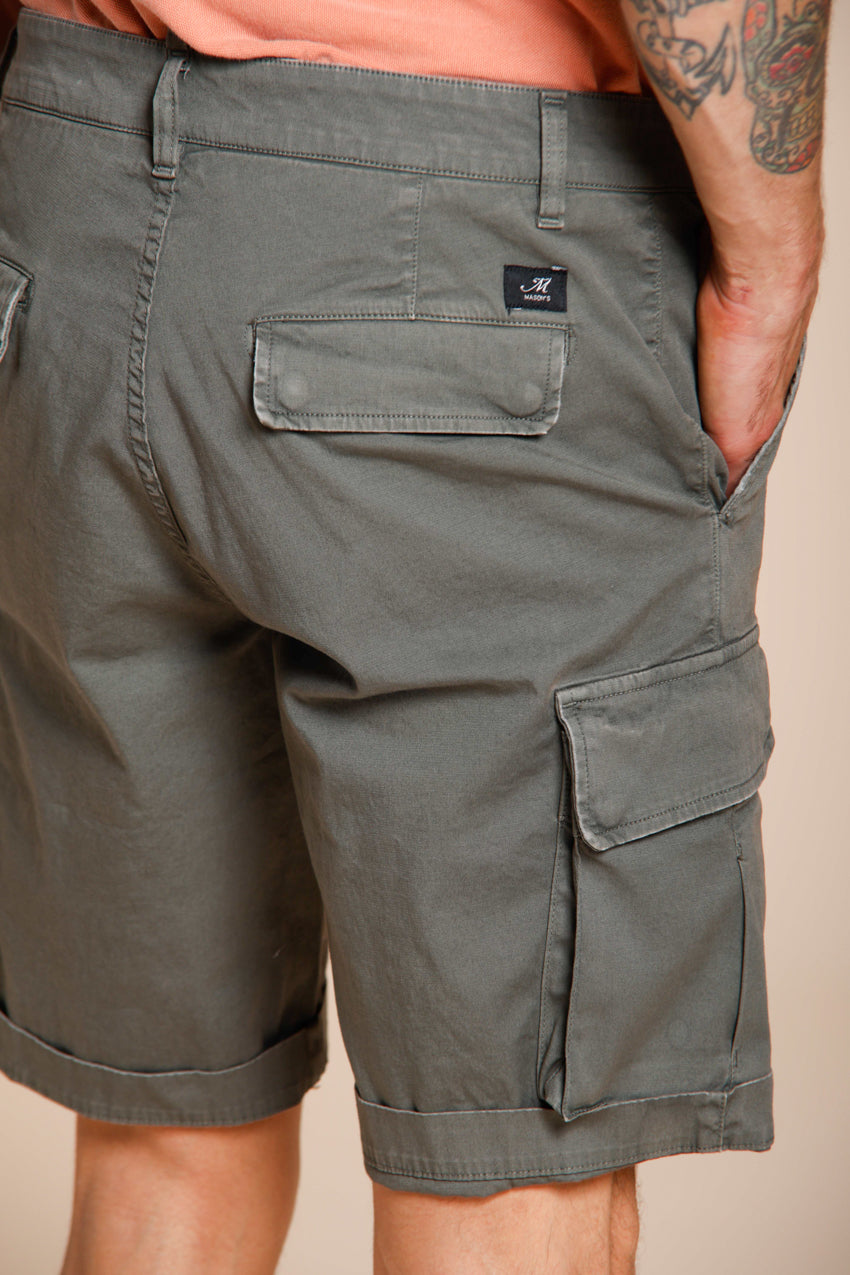 Chile bermuda cargo homme en satin stretch slim fit ①