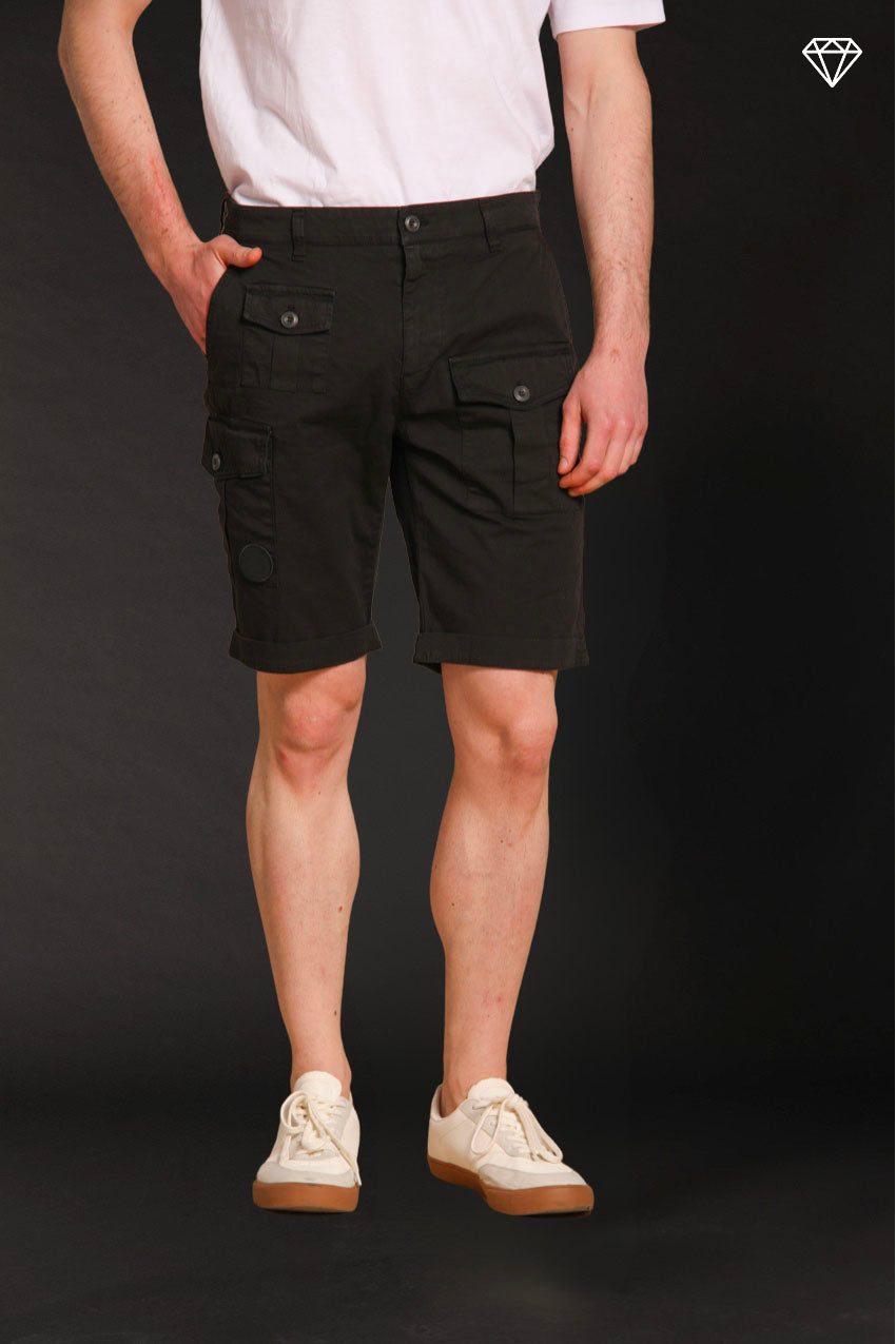 George Coolpocket men's cargo bermuda shorts in stretch satin logo edition carrot fit ①