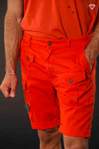 George Coolpocket herren Cargo bermuda aus stretch satin logo edition Carrot fit ①