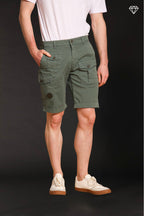 George Coolpocket men's cargo bermuda shorts in stretch satin logo edition carrot fit ①