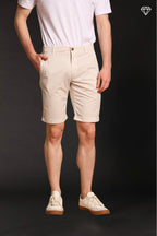 John Coolkhinos bermuda chino homme en coton pima logo edition carrot fit ①