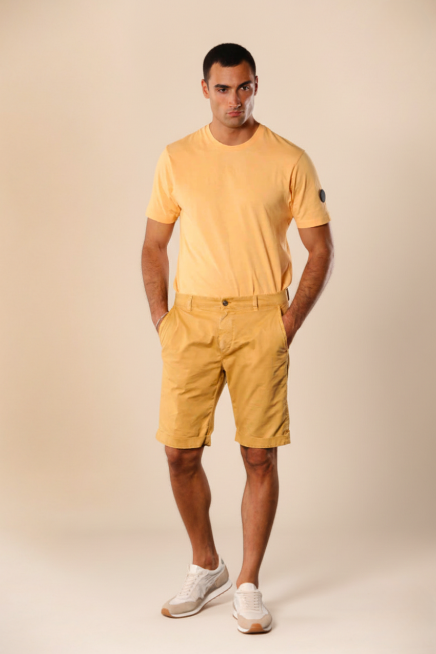 John Coolkhinos men's chino bermuda shorts in pima cotton logo edition carrot fit ①