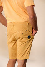 John Coolkhinos men's chino bermuda shorts in pima cotton logo edition carrot fit ①