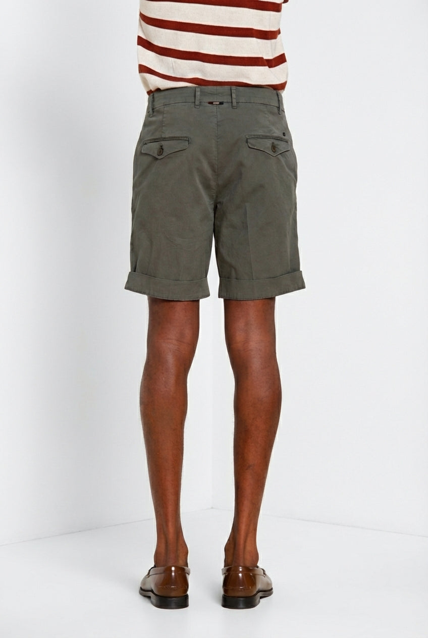 Chinos bermuda chino uomo in twill leggero stretch relaxed fit