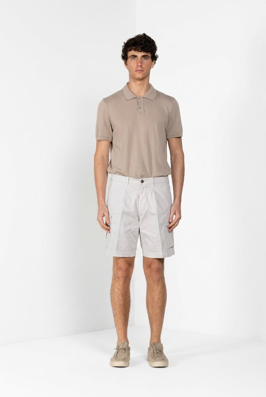 Cargo bermuda cargo homme en gabardine stretch relaxed fit