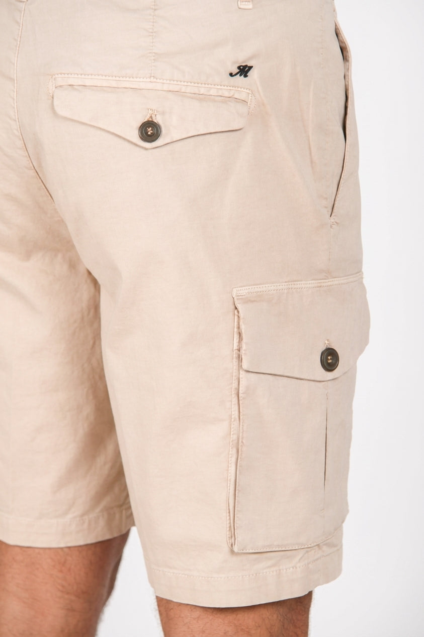 Cargo men's cargo bermuda in stretch gabardine relaxed fit
