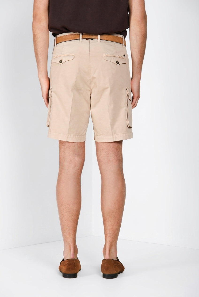 Cargo men's cargo bermuda in stretch gabardine relaxed fit