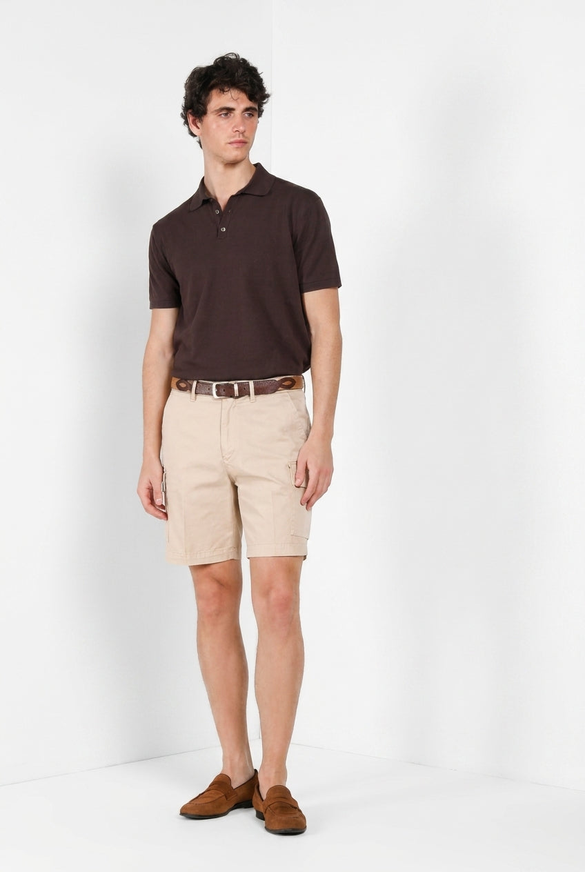Cargo men's cargo bermuda in stretch gabardine relaxed fit