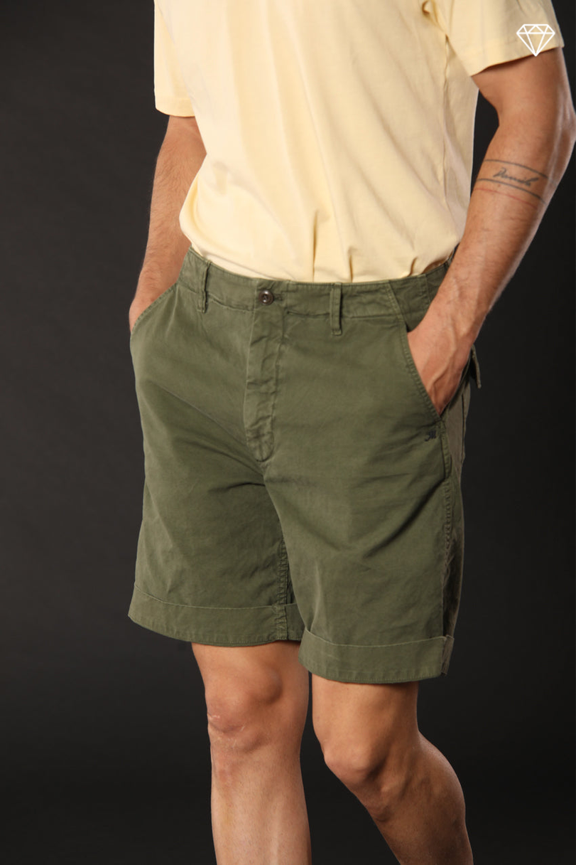 San Andreas M74 men's chino bermuda shorts in Oxford cotton canvas relaxed fit ①