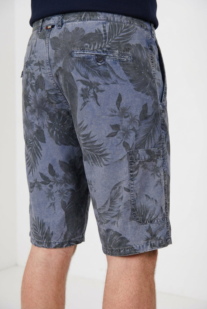 Denver M74 men's cargo bermuda in canvas hawaii print relaxed fit