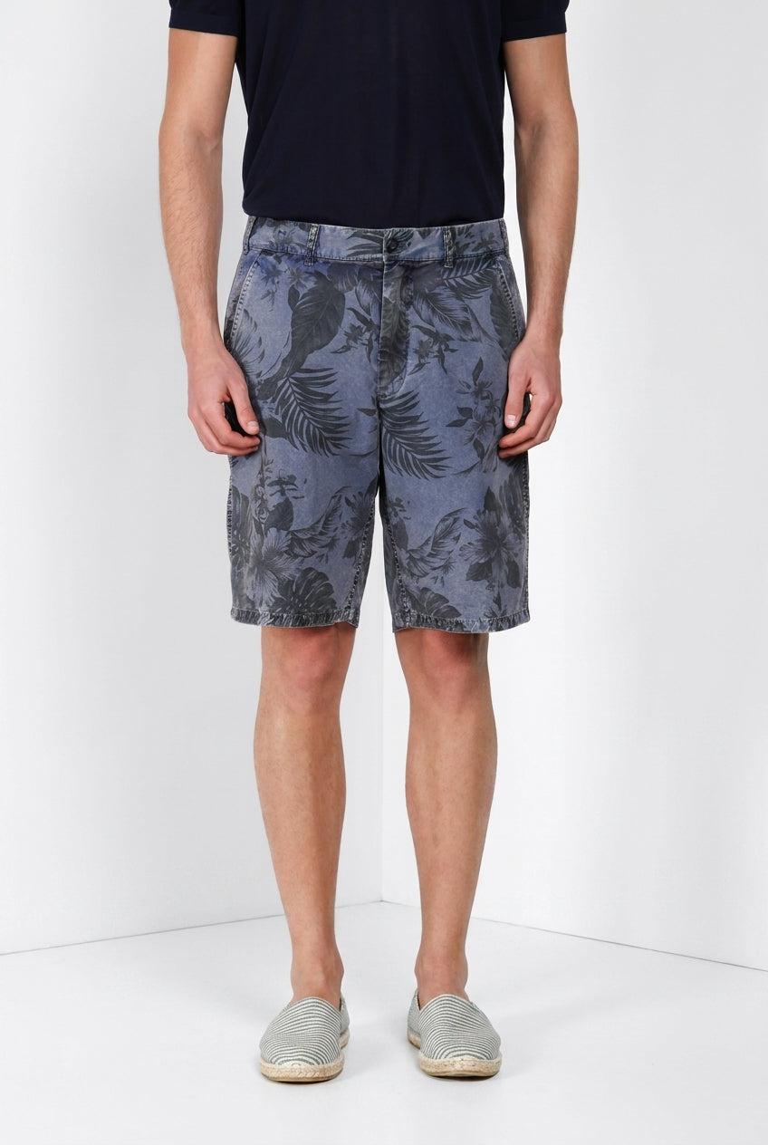 Denver M74 men's cargo bermuda in canvas hawaii print relaxed fit