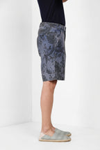 Denver M74 men's cargo bermuda in canvas hawaii print relaxed fit