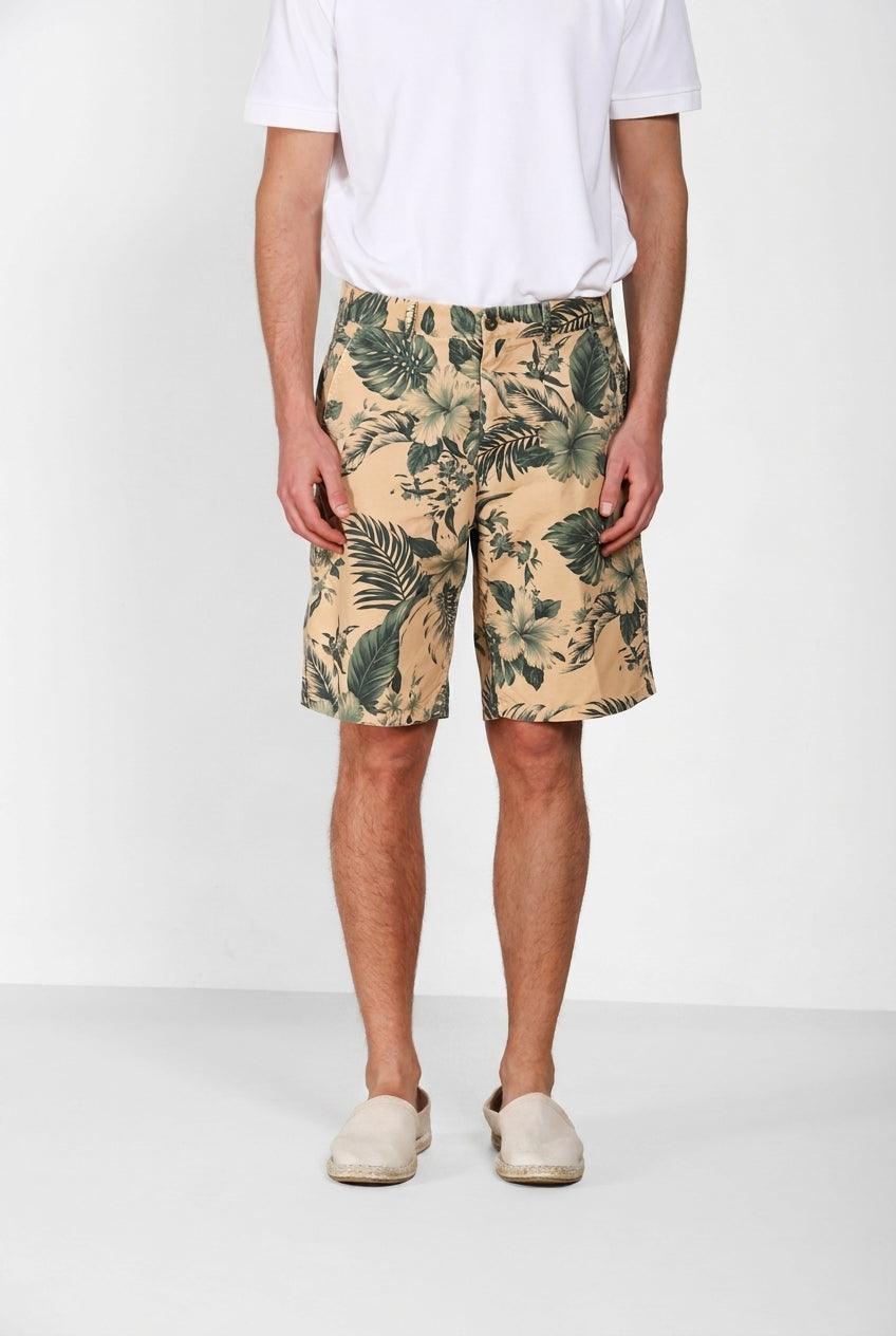 Denver M74 men's cargo bermuda in hawaii print canvas relaxed fit