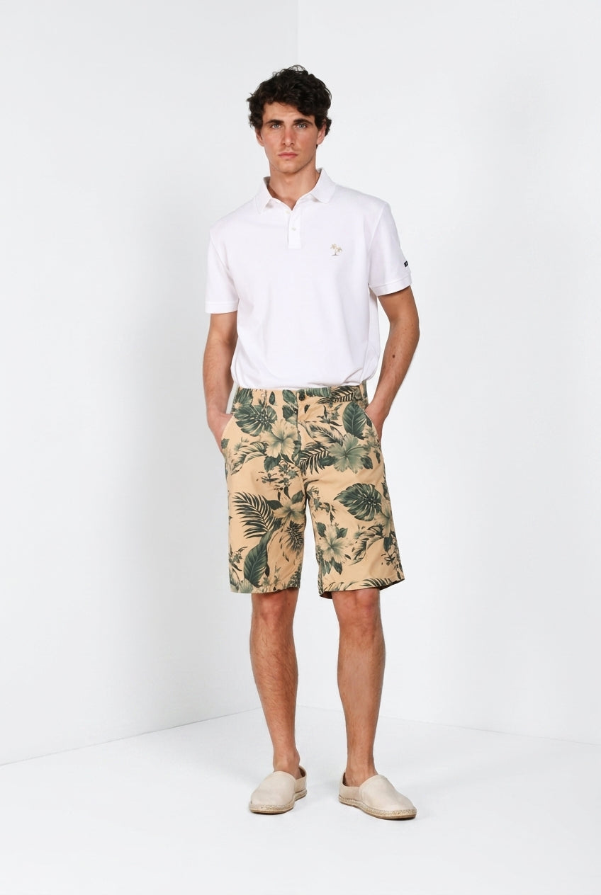 Denver M74 men's cargo bermuda in hawaii print canvas relaxed fit