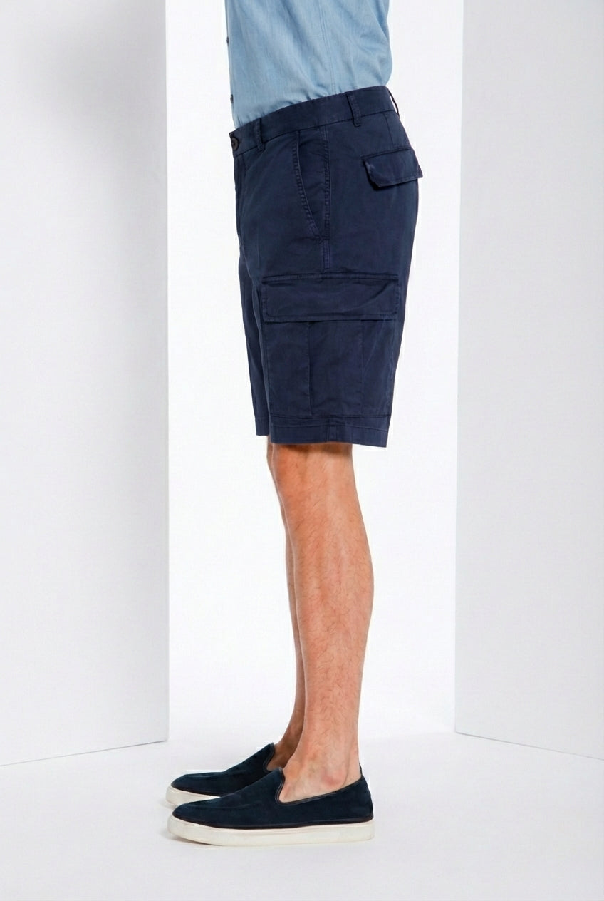 Cargo M74 men's cargo bermuda in stretch gabardine relaxed fit