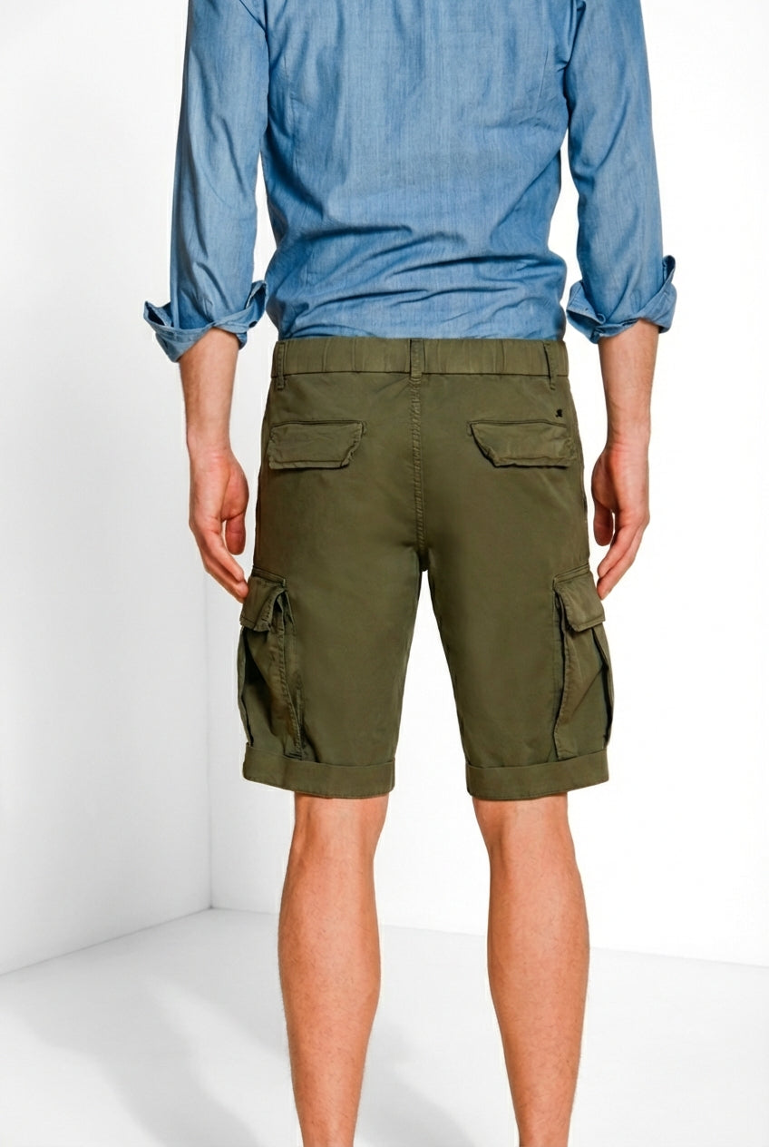 Cargo M74 men's cargo bermuda in gabardine stretch relaxed fit