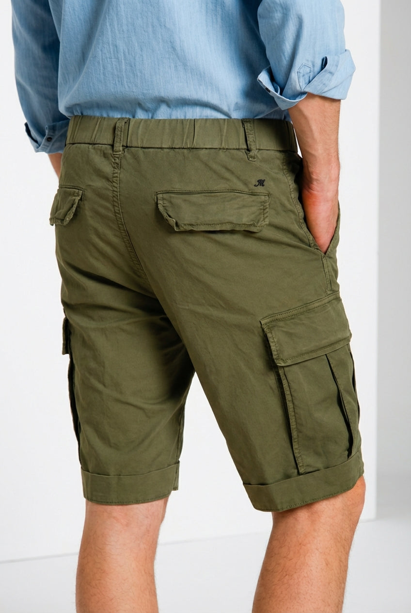 Cargo M74 men's cargo bermuda in gabardine stretch relaxed fit