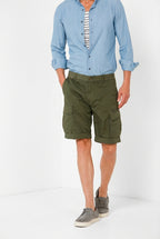Cargo M74 men's cargo bermuda in gabardine stretch relaxed fit