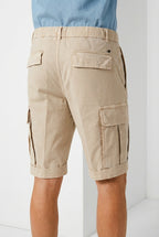 Cargo M74 men's cargo bermuda in stretch gabardine relaxed fit