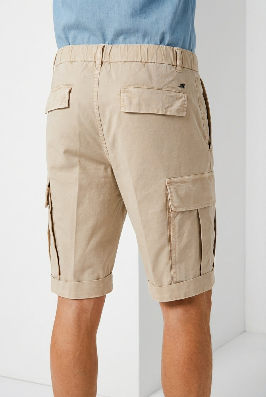 Cargo M74 men's cargo bermuda in stretch gabardine relaxed fit