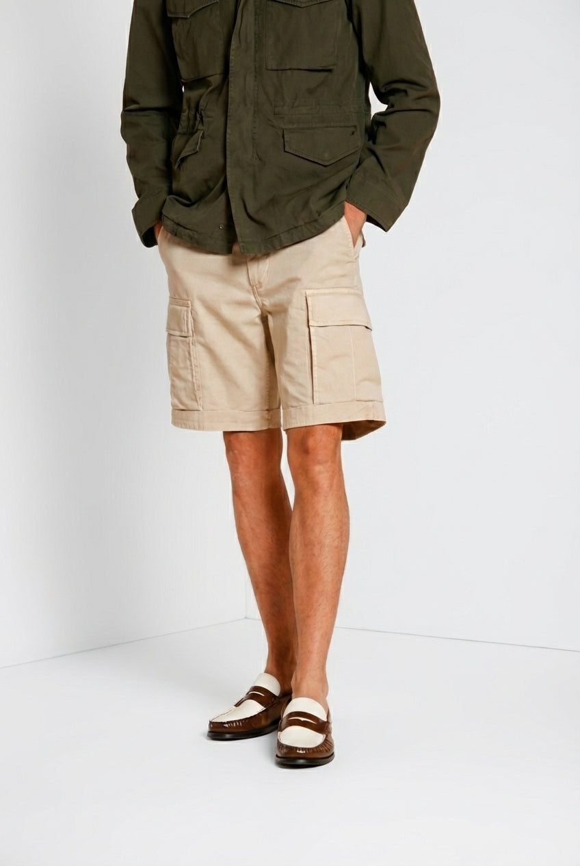 Cargo M74 men's cargo bermuda in stretch gabardine relaxed fit