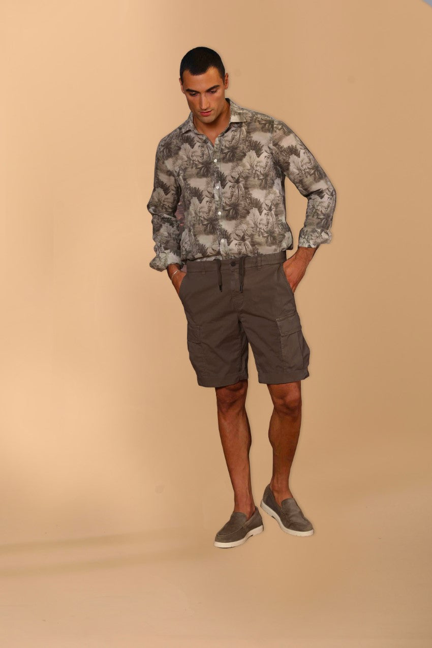 Cargo M74 bermuda cargo uomo in twill di cotone pima relaxed fit