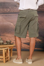 Cargo M74 Herren-Cargo-Bermuda aus Baumwoll-Canvas-Oxford Relaxed Fit