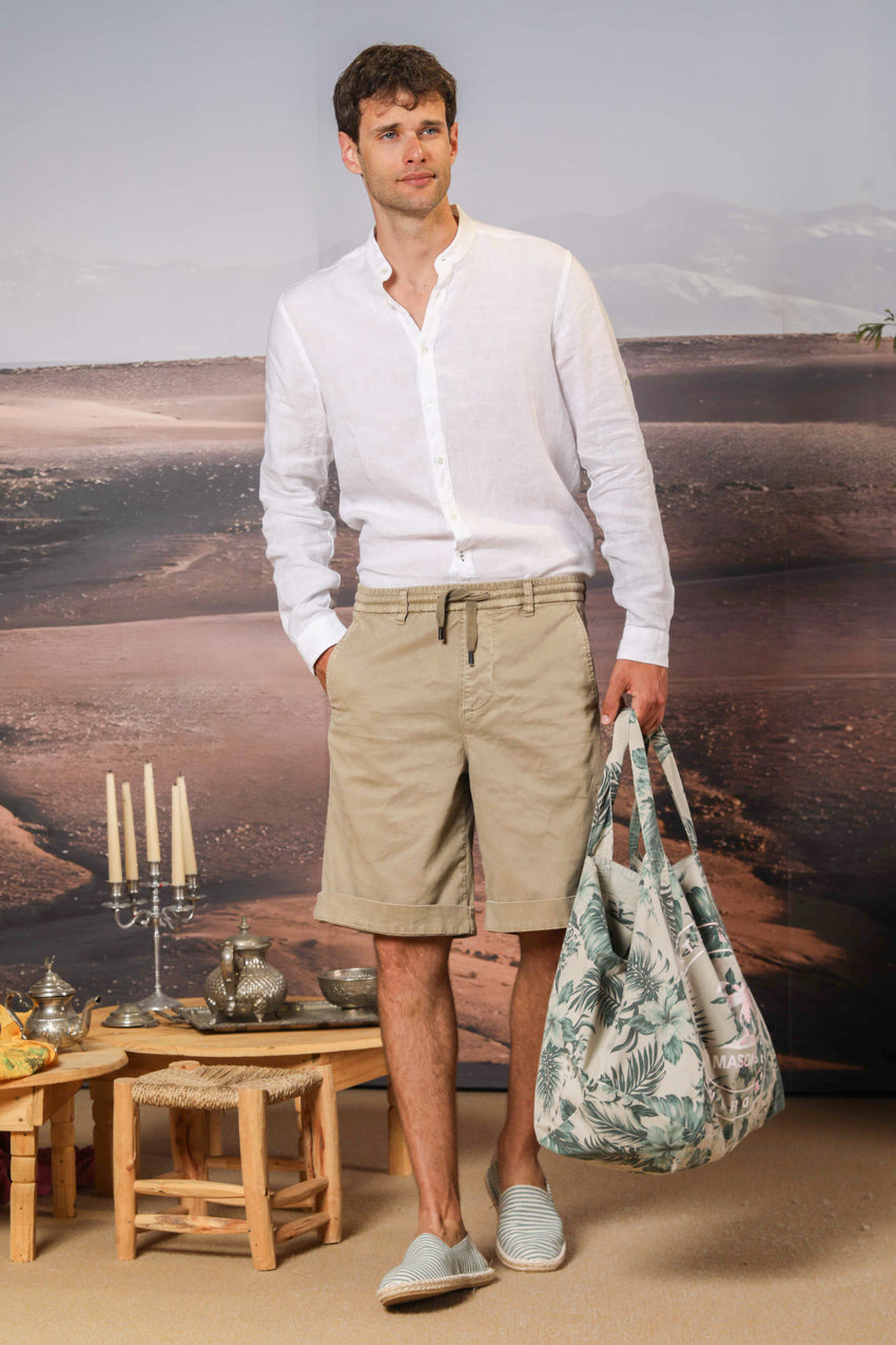 Mason's Bag FDM in tiffany coloured cotton with Hawaiian floral print