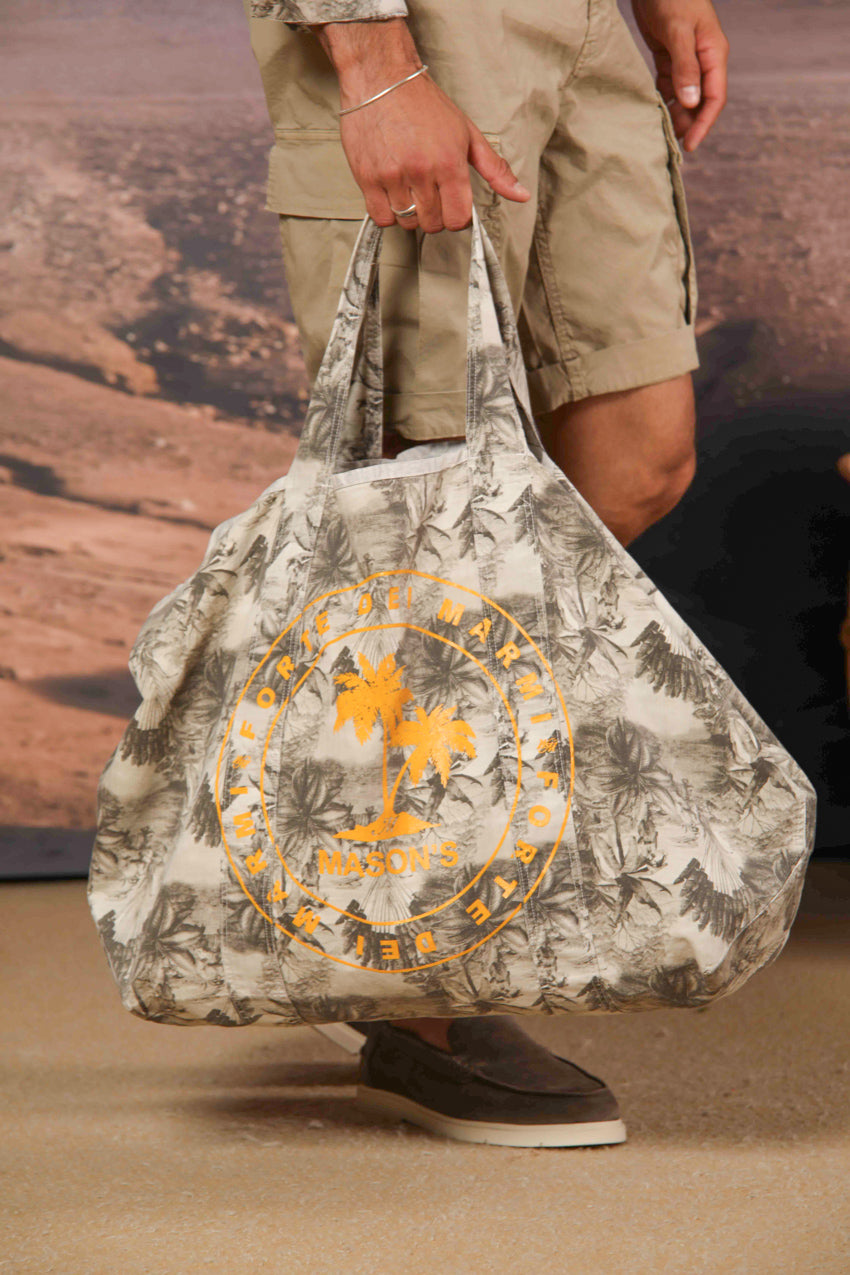 Mason’s Bag FDM bolsa con trama de espiga en algodón y estampado floral