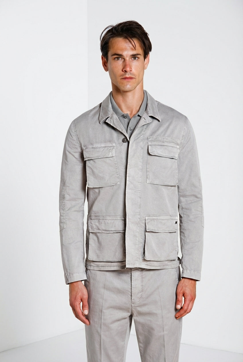 Flyshirt delamere chaqueta sobrecamisa hombre en gabardina stretch