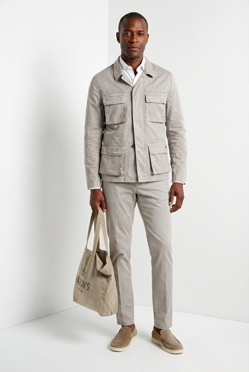 Flyshirt delamere chaqueta sobrecamisa hombre en gabardina stretch