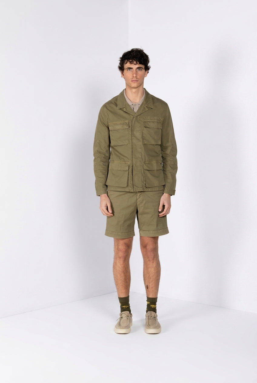 Flyshirt delamere men's overshirt jacket in stretch gabardine