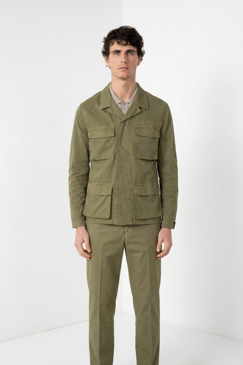Flyshirt delamere men's overshirt jacket in stretch gabardine