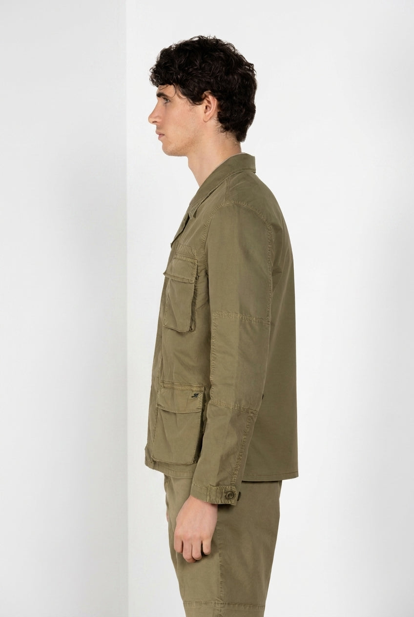 Flyshirt delamere veste surchemise homme en gabardine stretch