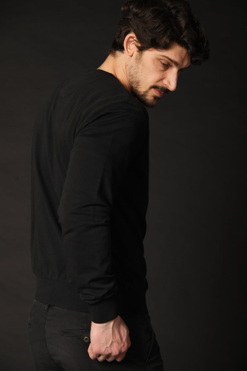 Image 4 de sweat-shirt pour homme modèle Marlon, en noir, coupe régulière, de Mason's